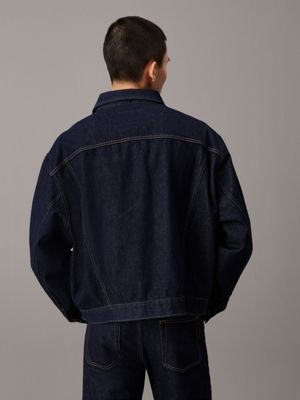 denim dark relaxed denim jacket for men calvin klein jeans