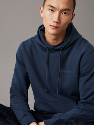 ink cotton terry logo hoodie for men calvin klein jeans