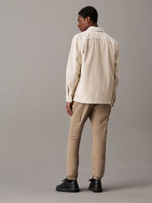 pantalon de jogging cargo en maille technique grey pour hommes calvin klein jeans