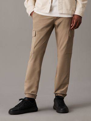 grey technical knit cargo joggers for men calvin klein jeans