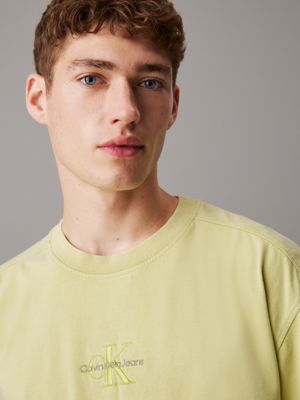 green banana relaxed washed cotton t-shirt for men calvin klein jeans