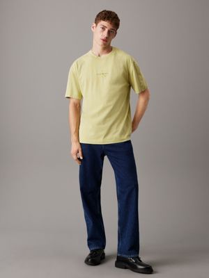 green banana relaxed washed cotton t-shirt for men calvin klein jeans