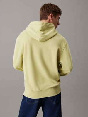 green banana relaxed washed cotton hoodie for men calvin klein jeans