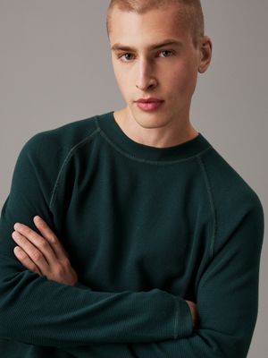 ponderosa pine relaxed long sleeve waffle t-shirt for men calvin klein jeans