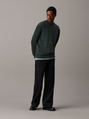 ponderosa pine washed cotton terry sweatshirt for men calvin klein jeans