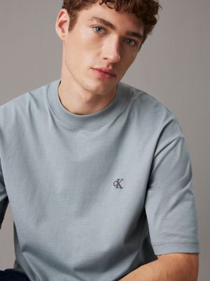 t-shirt in jersey pesante taglio relaxed lead da uomini calvin klein jeans