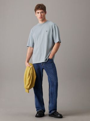 t-shirt in jersey pesante taglio relaxed lead da uomini calvin klein jeans