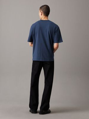 ink swobodny t-shirt z grubego dżerseju dla mężczyźni - calvin klein jeans