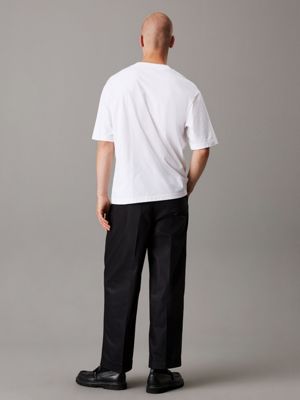 white relaxed heavy jersey t-shirt for men calvin klein jeans