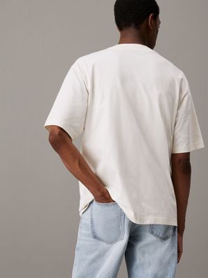 ivory relaxed heavy jersey t-shirt for men calvin klein jeans