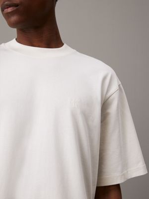 ivory relaxed heavy jersey t-shirt for men calvin klein jeans