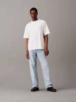 ivory relaxed heavy jersey t-shirt for men calvin klein jeans