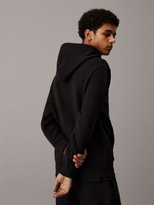 ck black heavy cotton fleece hoodie for men calvin klein jeans