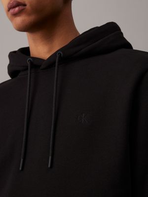 ck black heavy cotton fleece hoodie for men calvin klein jeans