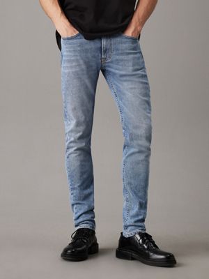 mid blue slim tapered jeans for men calvin klein jeans