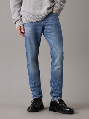 mid blue slim tapered jeans for men calvin klein jeans