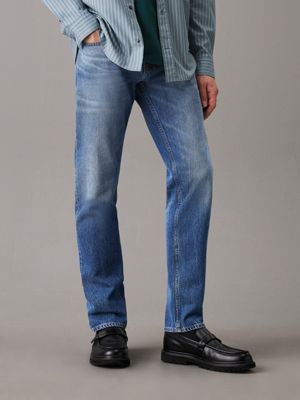 mid blue slim straight jeans for men calvin klein jeans