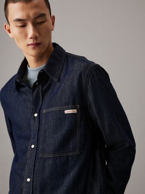 denim dark denim shirt for men calvin klein jeans