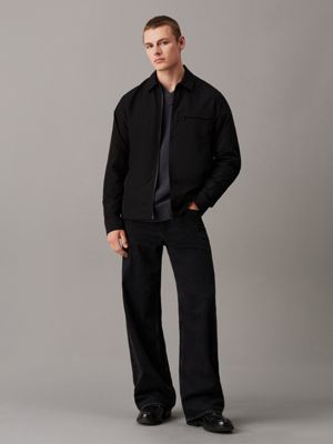 ck black zip up shirt jacket for men calvin klein jeans