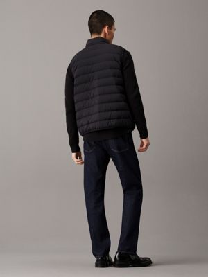 black lichtgewicht donzen puffervest voor heren - calvin klein jeans