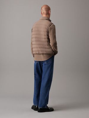 grey lightweight down puffer gilet for men calvin klein jeans