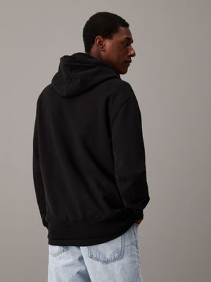 ck black chenille monogram hoodie for men calvin klein jeans