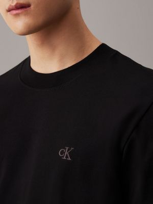 ck black heavy jersey t-shirt for men calvin klein jeans