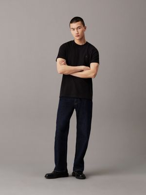 ck black heavy jersey t-shirt for men calvin klein jeans