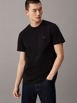 black heavy jersey monogram t-shirt for men calvin klein jeans