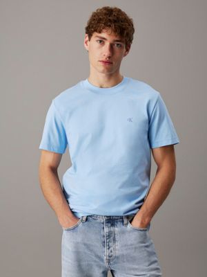 blue heavy jersey monogram t-shirt for men calvin klein jeans