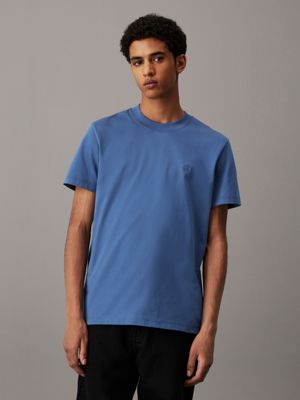 blue heavy jersey t-shirt for men calvin klein jeans