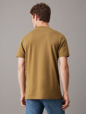 green t-shirt met monogram van zware jersey voor heren - calvin klein jeans