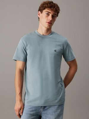 grey blue heavy jersey t-shirt for men calvin klein jeans