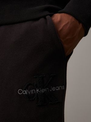 ck black chenille monogram joggers for men calvin klein jeans