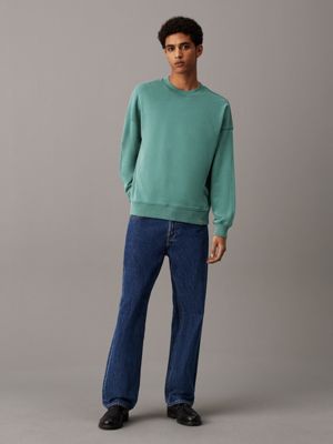 felpa in cotone lavato taglio relaxed north atlantic da uomini calvin klein jeans