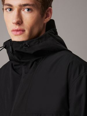 ck black technical hooded jacket for men calvin klein jeans