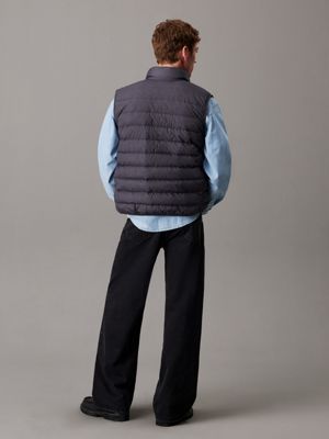 ebony lightweight down puffer gilet for men calvin klein jeans