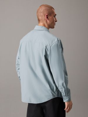 chemise relaxed en popeline de coton grey pour hommes calvin klein jeans