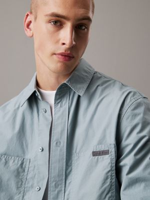 lead relaxed cotton poplin shirt for men calvin klein jeans