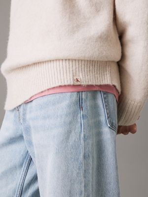 maglione in misto lana peluche moonbeam da uomini calvin klein jeans