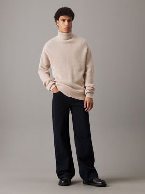 moonbeam wool blend roll neck jumper for men calvin klein jeans