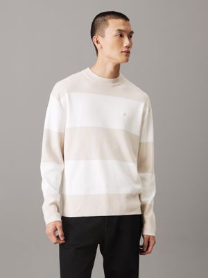 multi cotton knit jumper for men calvin klein jeans