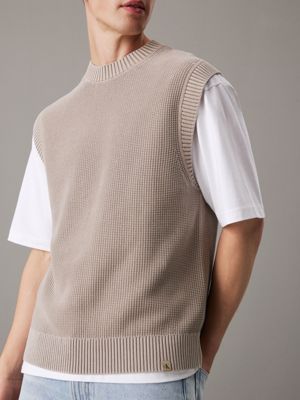 atmosphere textured cotton vest for men calvin klein jeans