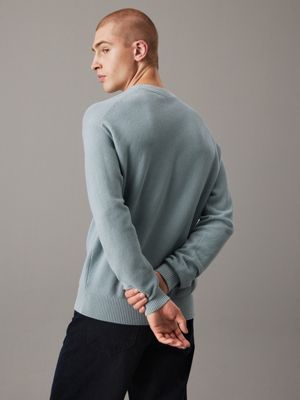 pull en coton texturé grey pour hommes calvin klein jeans