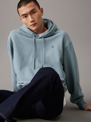 lead cotton terry hoodie for men calvin klein jeans