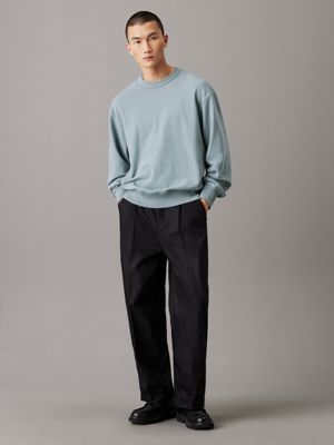 lead relaxed textured cotton sweatshirt for men calvin klein jeans