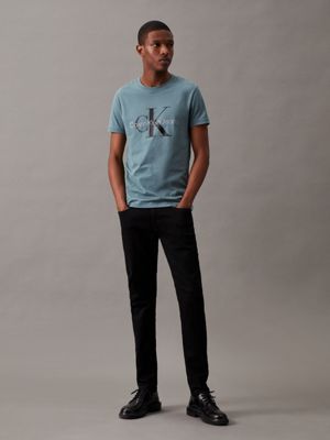 goblin blue slim monogram t-shirt for men calvin klein jeans