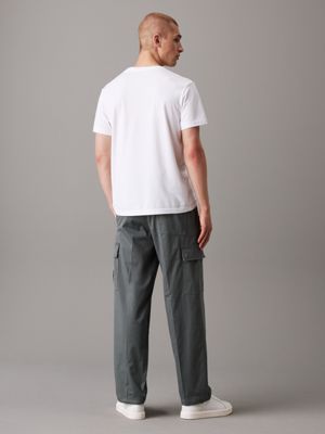 endless grey cotton twill cargo pants for men calvin klein jeans