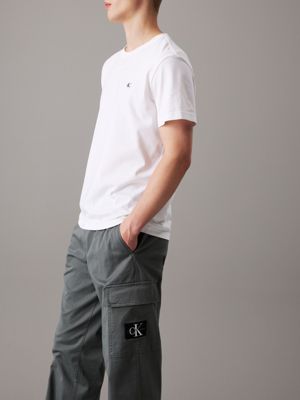 endless grey cotton twill cargo pants for men calvin klein jeans