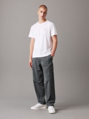 endless grey cotton twill cargo pants for men calvin klein jeans